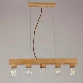 

Creative atmosphere solid wood lamp Nordic restaurant bar bar cafe art five wooden chandelier LM513955py