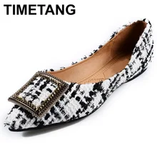TIMETANGFashion/женские туфли-лодочки с острым носком; женская офисная обувь на плоской подошве; элегантная женская обувь на плоской подошве; Роскошная Брендовая обувь; большие Size35-42; E547