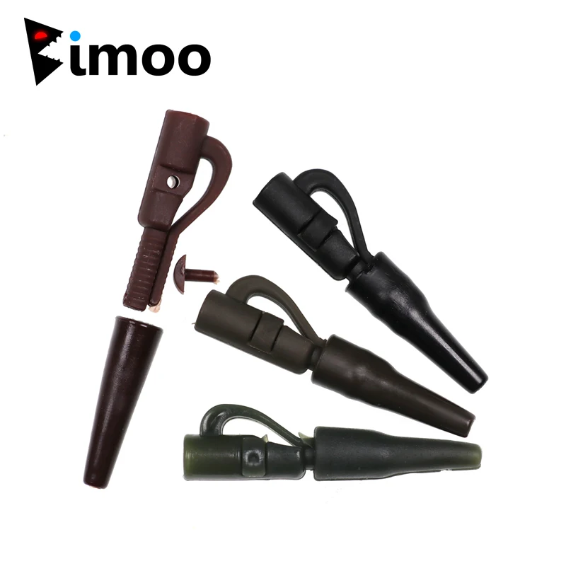 

Bimoo 10sets Pin Saftey Leadclip & tailrubber for Carp Fishing Rigs Safe lead clip system for use with swivel leads Black Brown