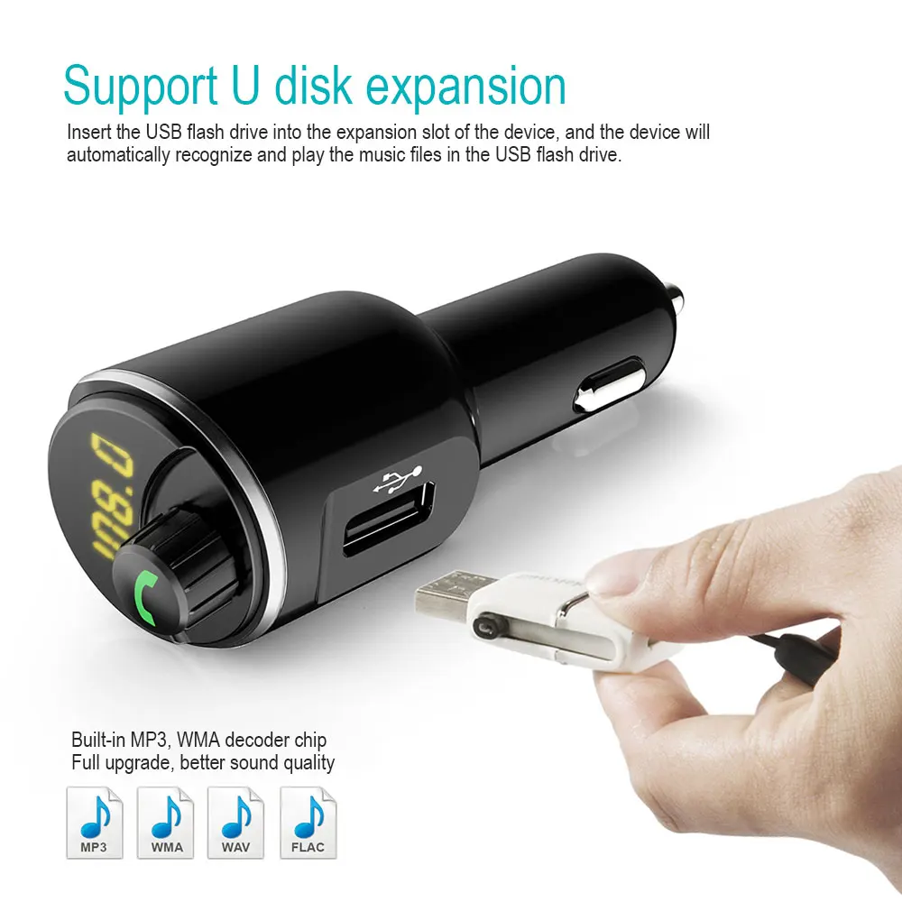 Vehemo Dual USB Bluetooth автомобильный комплект MP3 Bluetooth fm-передатчик громкой связи для TF карты стерео музыкальный плеер
