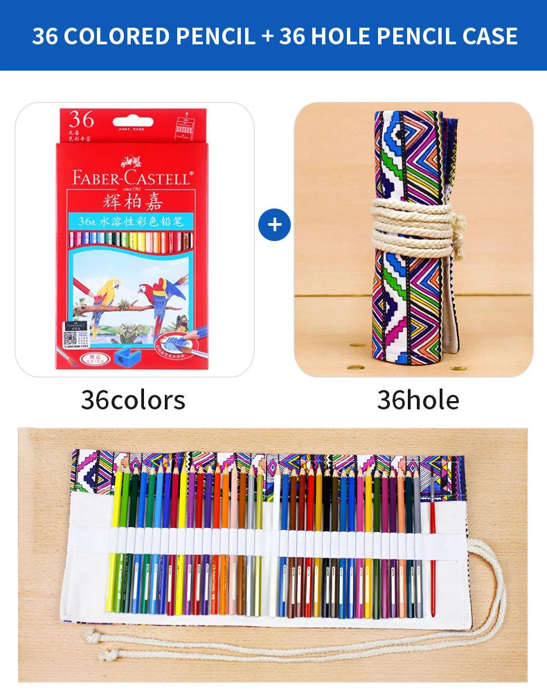 36 48 renk faber castell toksik olmayan renkli kalem ulusal nakis kalem cantasi lapis de cor okul kalemler sanat malzemeleri