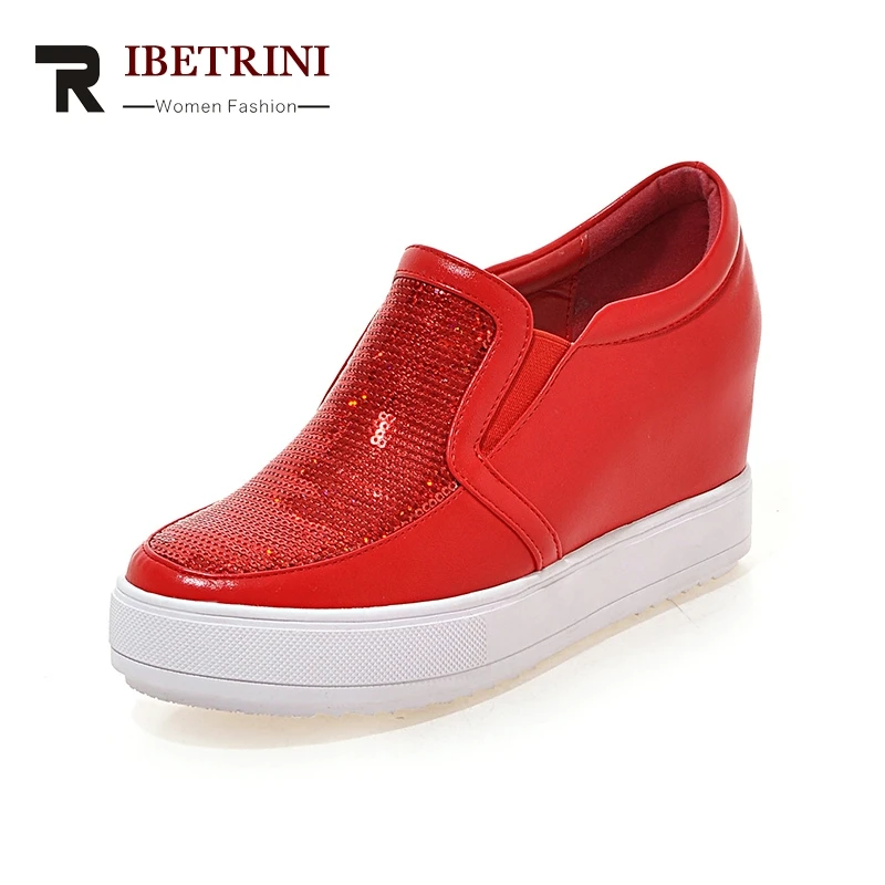 

RIBETRINI 2018 Fashion New Brand Wholesale High Quality Sneaker Shoes Woman School Soft Black Red Women Shoes Woman