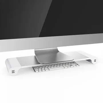 

Aluminum Laptop desktop Stand computer table mount Space Bar Non-slip Desk Riser with 4 USB charger for iMac, MacBook Pro, Air