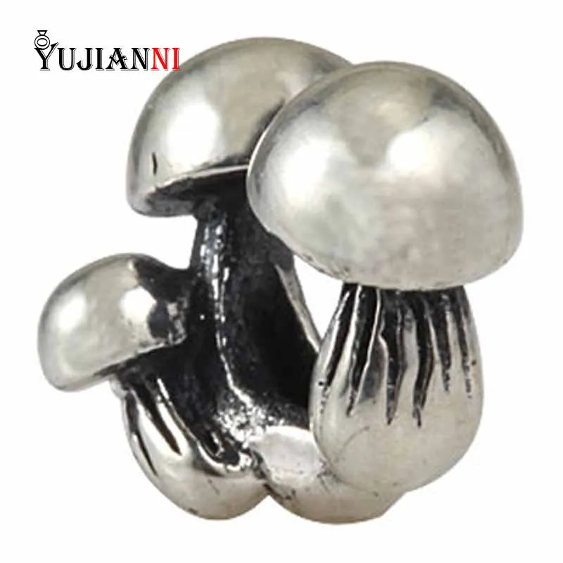 

925 Silver Mushrooms Family Beads for DIY Jewelry Making 4.5mm Hole Charm Fits European Original Troll Bracelet & Necklace
