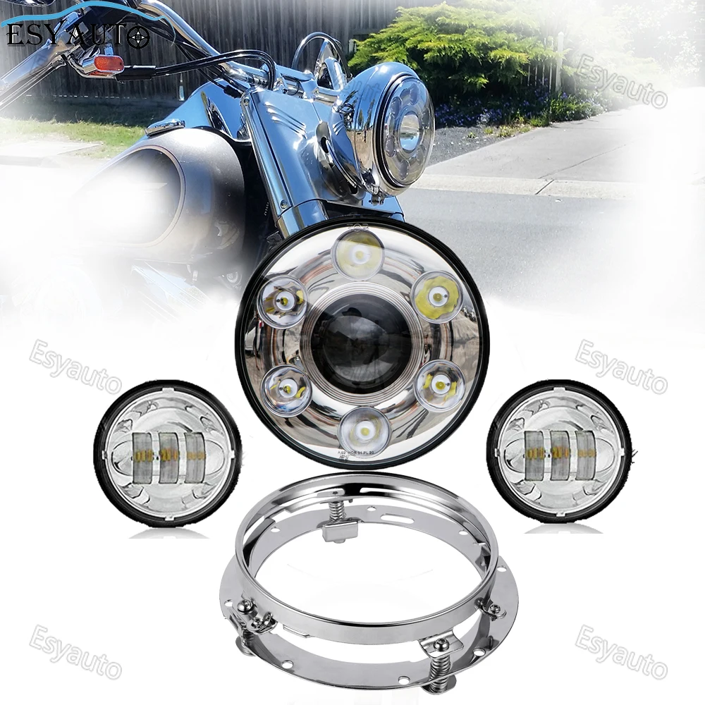 Special Offer of  7" LED Headlamp Projector Driving Light H4/H13+4-1/2 Inch Auxiliary Passing Lamps+Headlight Mountin