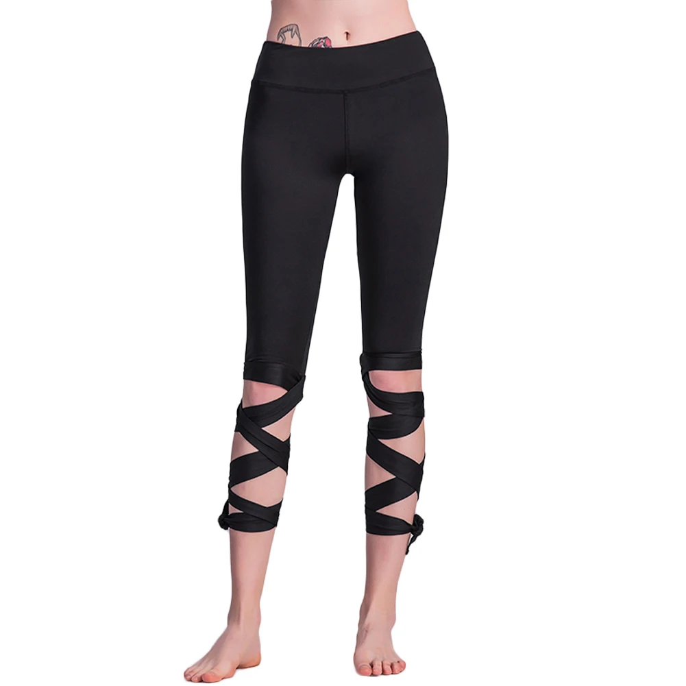 New Sexy Fashion Women Lace Up Ballet Dancing Leggings High Waist Push