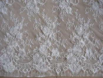 

Free Shipping Handmade Embroidery Cording French Lace Fabric ,Bridal Eyelash Lace Fabric 3 Meters per pc