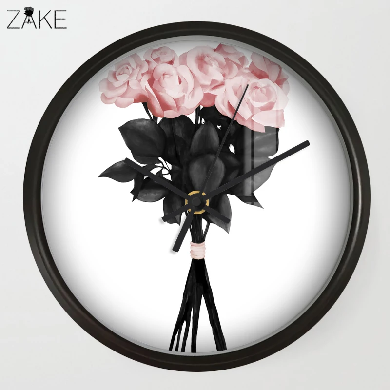 

Chic Art Wall Clock Flower For Living Room Wall Decor, Table Decorative Mute Quartz Clocks Scandinavia Saat Home Decoration