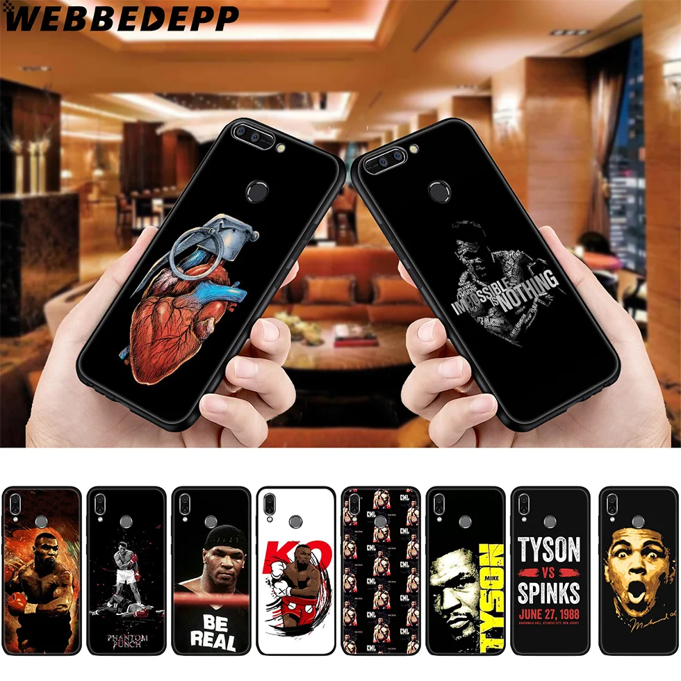 

WEBBEDEPP Mike Tyson Boxing Soft Case for Huawei P8 P9 P10 P20 P30 Lite Pro P Smart Z Plus 2019 Y6 Prime 2018 2017 Lite Mini