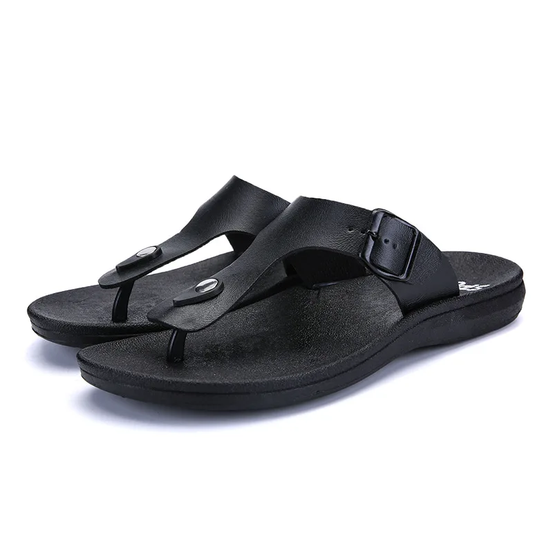 

Summer fashion men's non-skid pure Korean beach shoes in 2019