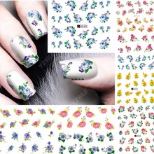  12 sheets beauty fashion Flower Design Nail Art Water Transfer decals NAIL STICKER SLIDER TATTOO Nail Accessories A037-048 