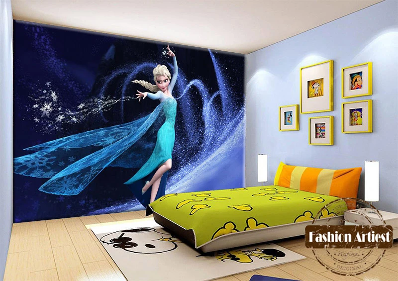 Papier Peint Decoratif Personnalise Pour Filles Decoration D Elsa Reine Des Neiges Decoration Murale Canape Salon Aliexpress