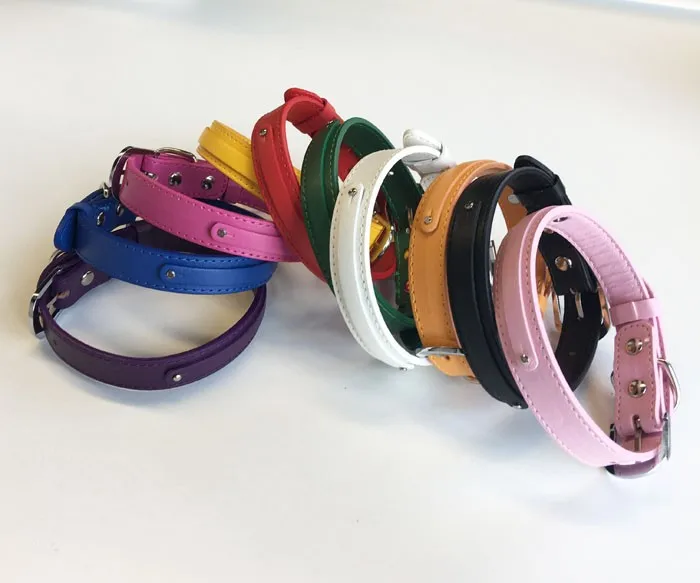 

Free Shipping, 10PCS (8+18)mmX370mm Mixed Color Copy Leather Pet Dog Collar Fit DIY Pet Name by 8mm Slide Charms Slide Letters