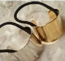 2016 Fashion Punk Gold Silver Metal Hair Accessories Metal Semicircle Elastic Hairband Rope Ponytail Holder