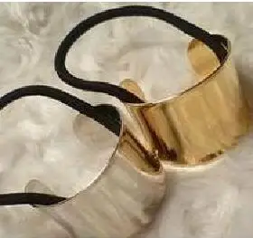 2016 Fashion Punk Gold Silver Metal Hair font b Accessories b font Metal Semicircle Elastic Hairband