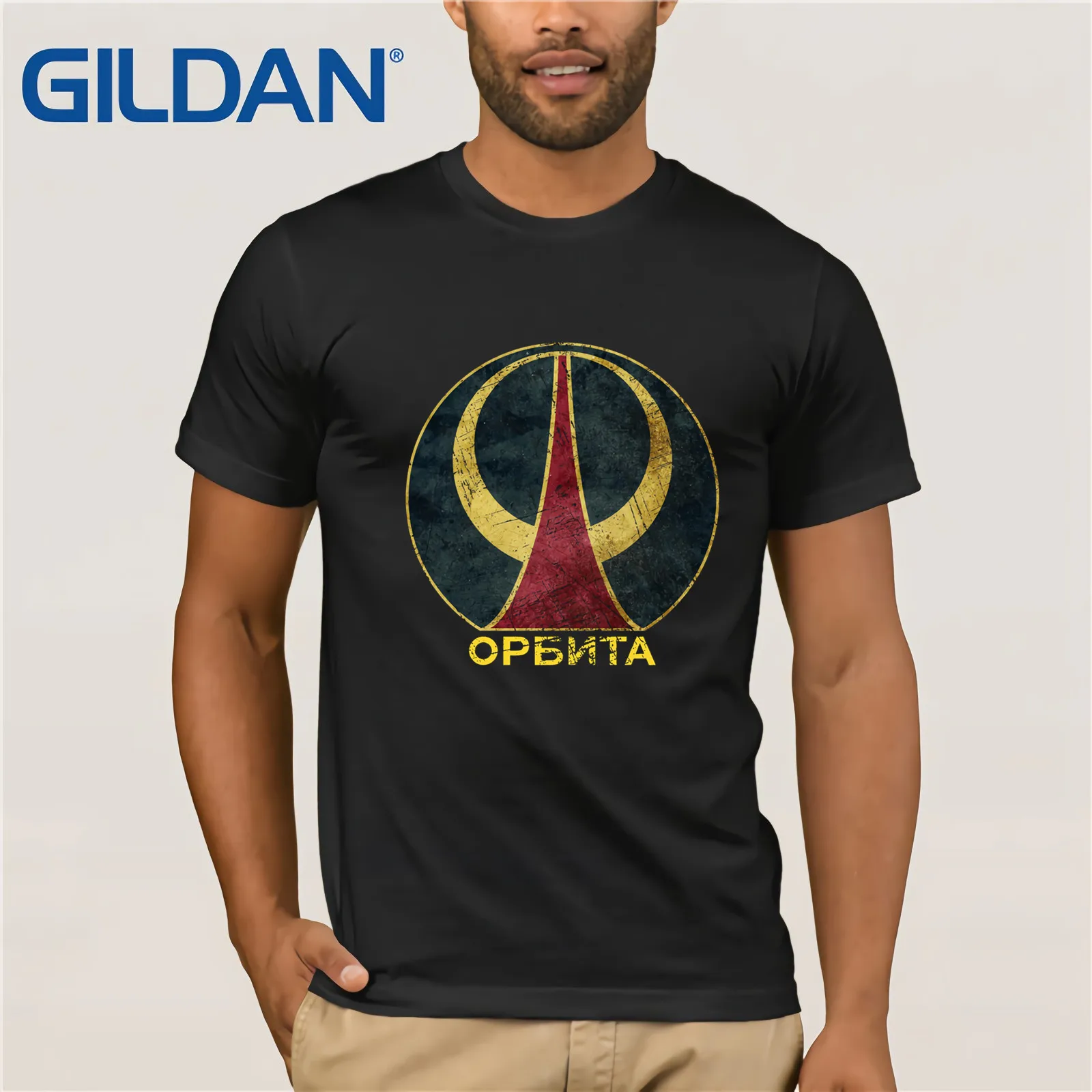 

Gildan Brand Russia CCCP Orbit V01 Space Exploration Program T-Shirt Summer Men's Short Sleeve T-Shirt