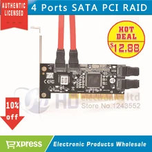 Free shipping 1pcs Brand New 4 Port SATA PCI CONTROLLER RAID CARD 4 SATA SERIAL ATA