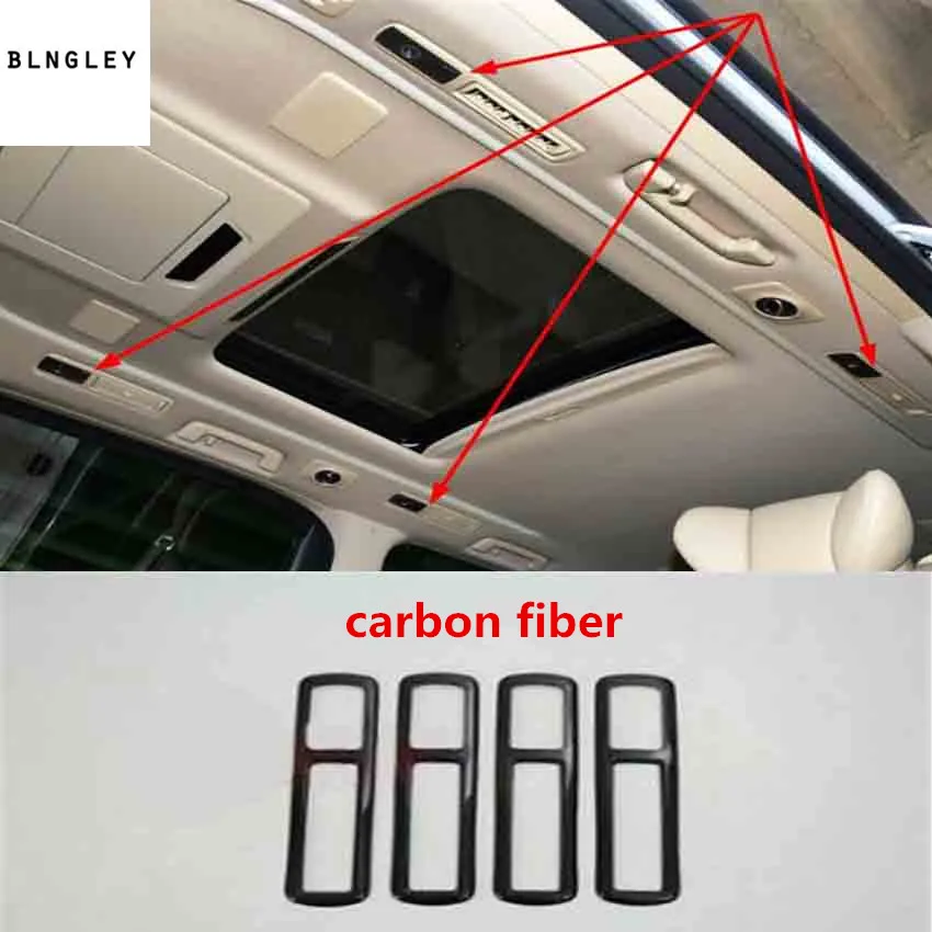 

4pcs/lot ABS carbon fiber grain rear car ceiling Sunroofs air conditioning outlet decoration cover for 2015-2019 Toyota Alphard