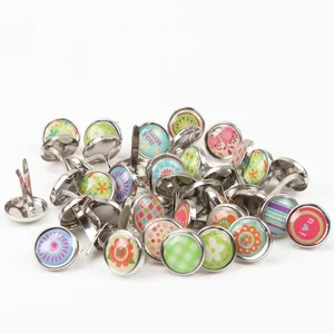 100 шт смешанные круглые металлические шипы с шипами для скрапбукинга, украшения, застежка, рукоделие, пушап, украшение 10x12 мм, MZ5 - изображение