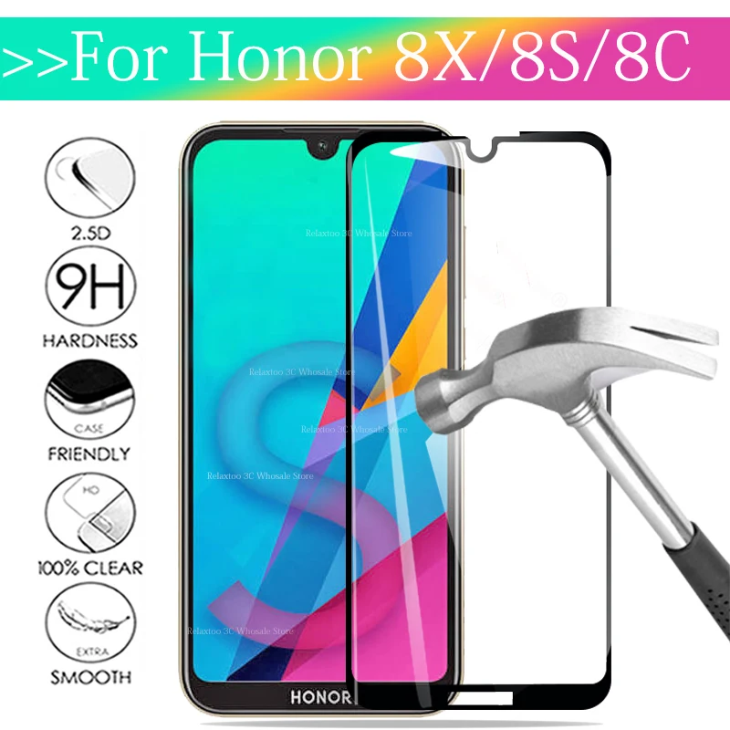Защитное стекло для Huawei honor 8s экрана 8x 8c закаленное Защитная пленка hauwei hono 8 x c s 3D