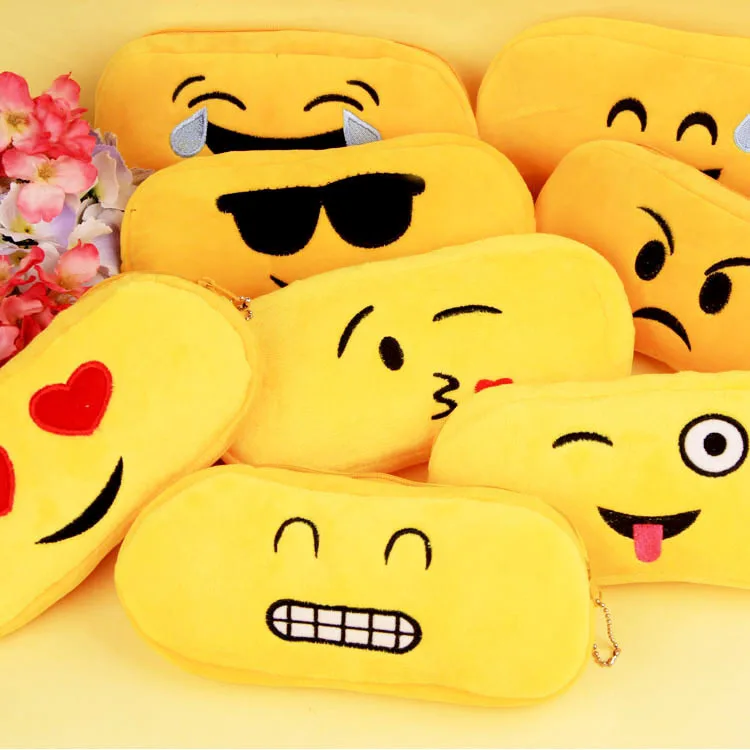 Best Cute Kawaii Funny Cartoon Emoji Expression Sponge Pencil Case Creative Pen Bag Novelty Pencil Bag For Gift Korean Stationery