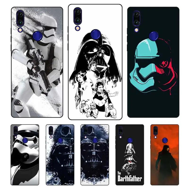 

N410 Star War Black Silicone Case Cover For Xiaomi Redmi Note 3 4 4X 5 5A 6 7 Pro Global