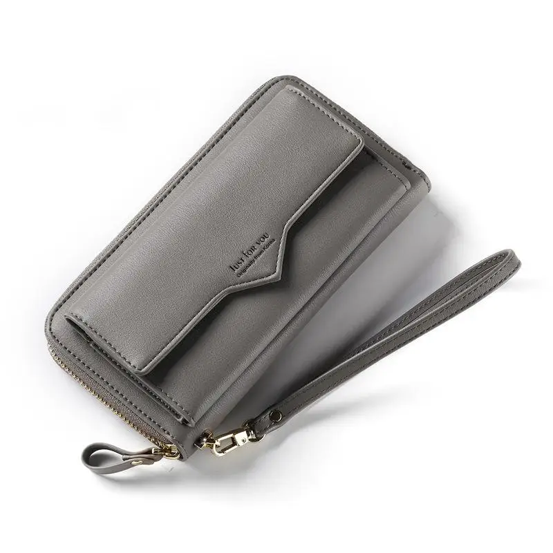 Unishow брендовый женский кошелек большой емкости, Женский кошелек, модный простой элегантный кошелек, женский клатч для телефона, держатель для карт, сумка - Цвет: Серый