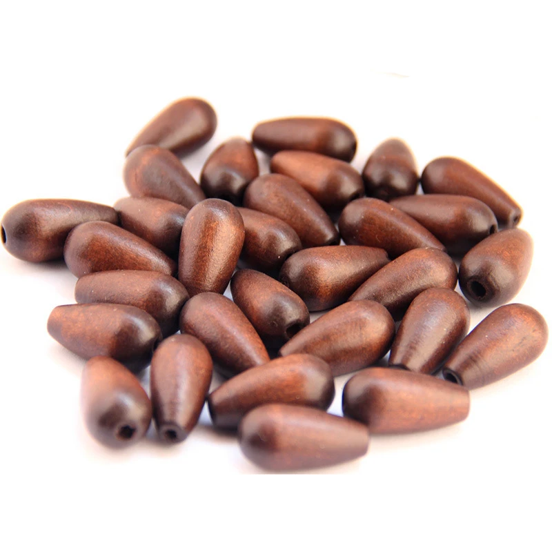 

100pcs/lot 14*25mm Natural Water Drop Wood Beads For DIY Jewelry Making Findings Components Necklace Bracelet Accessories