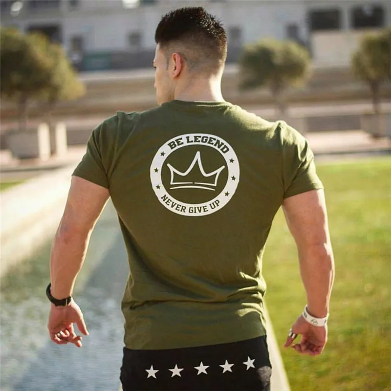 2018 Summer Sport Men Running T Shirt Men GYM Crossfit Tops Sportwear Fitness shirt Male Quick Dry Shirt Bodybuilding T-Shirt 