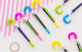 

new lovely umbrella design gel pen cute cartoon stationery prize gift school pen kawaii sign pen black ink pen 48pc 0.5mm
