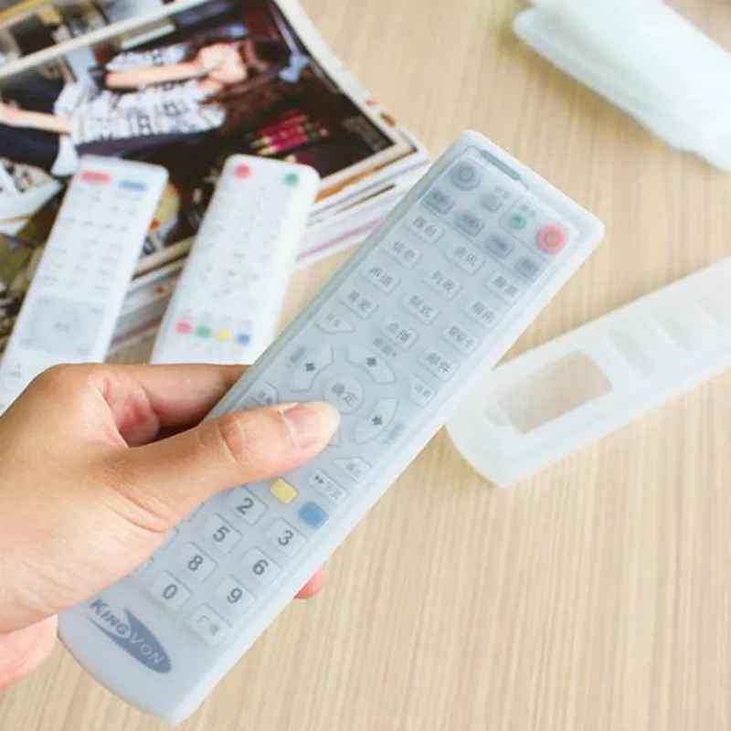 

Transparent Silicone TV Remote Control Dust Cover Air Conditioning Remote Control Protective Waterproof Dust Holder