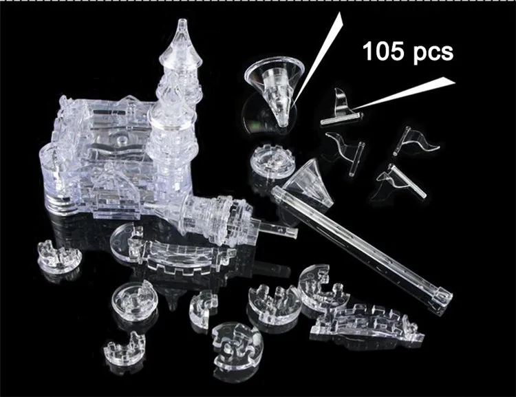 105 шт 3D кристаллическая головоломка музыка и светодиодный флэш замок Кристалл Головоломка музыкальный Светильник Модели DIY Замок головоломки Развивающие игрушки для детей Подарки