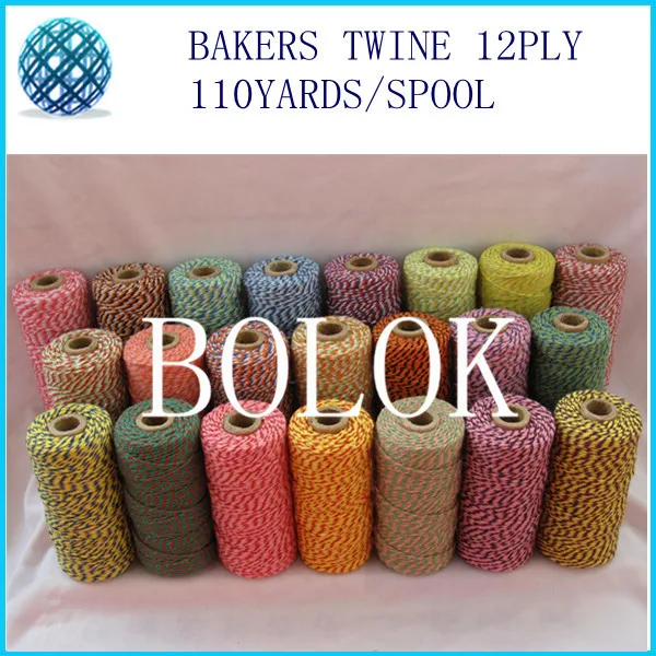 

80pcs/lot Cotton twine Baker twine 110yards/spool color twine, DIY Twine 55 kinds color by free shipping