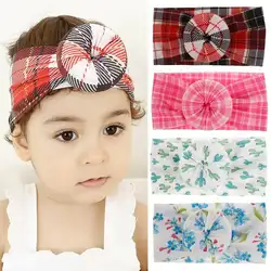 Милая повязка на голову для маленьких девочек; аксессуары для волос с цветочным бантом для новорожденных