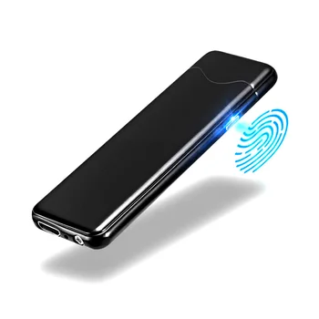 

Mini Ultra Thin USB Metal Lighter Electronic Cigarette Lighters Double sided Charging Electric Windproof Lighter