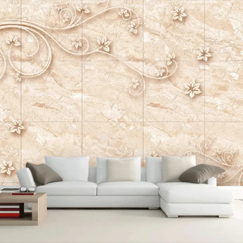 Custom 3D Fabric Textile Wallcoverings For Walls Matt Silk For Living Room TV Background Murals European Flowers Marble Pattern Custom 3D Fabric Textile Wallcoverings For Walls Matt Silk For Living Room TV Background Murals European Flowers Marble Pattern