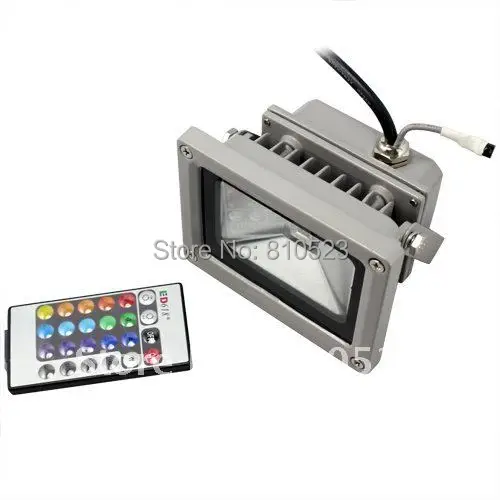 

10W AC85-265V led RGB high Power Lamp Waterproof LED Flood Light remote control outdoor lighting led spot lights 2pcs/lot
