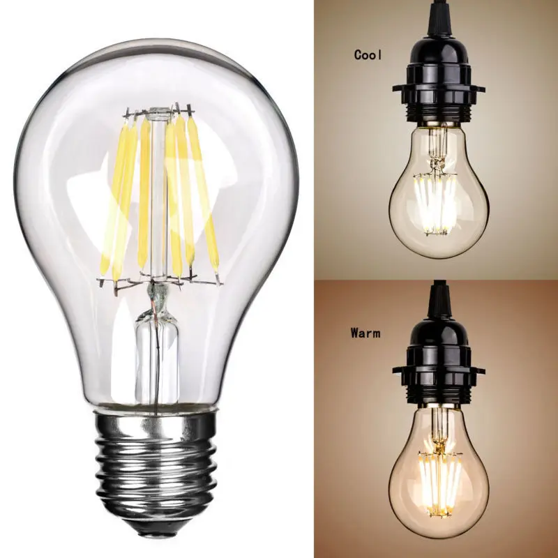 100 шт. светодиодные лампы Эдисона 220 В E27 4 Вт 6 8 Вт|cob bulb|globe bulbedison led |
