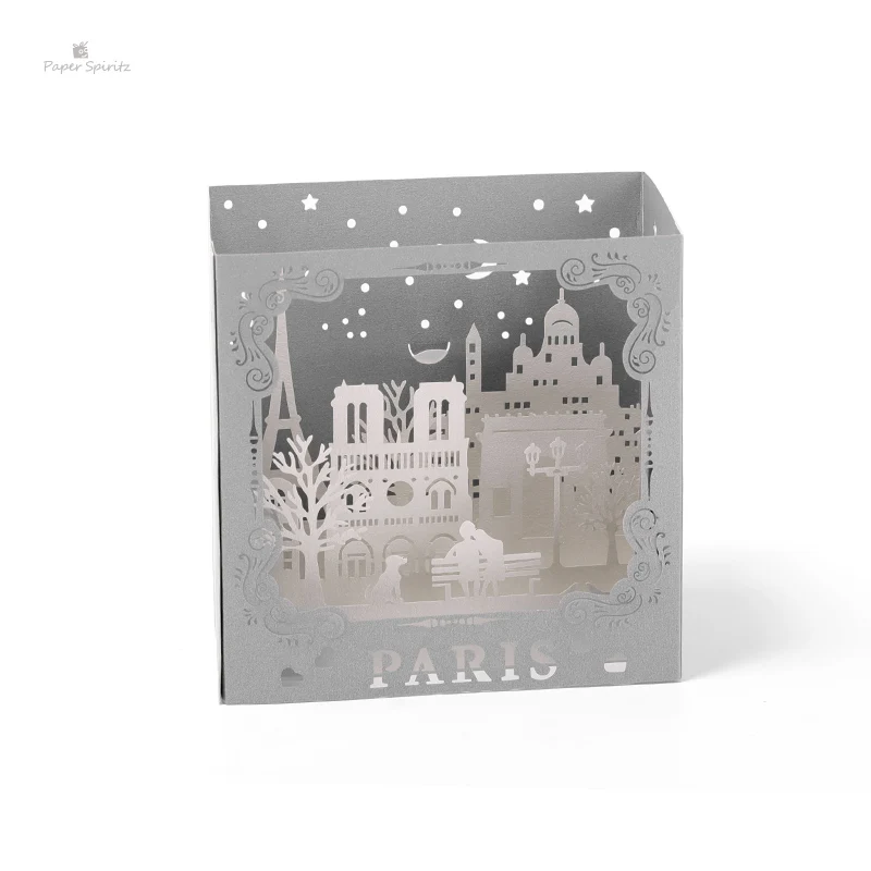  3D Birthday Card Paris Christening Baby Shower Invitations Laser Cut Thank You Christmas Party Card - 32895600136