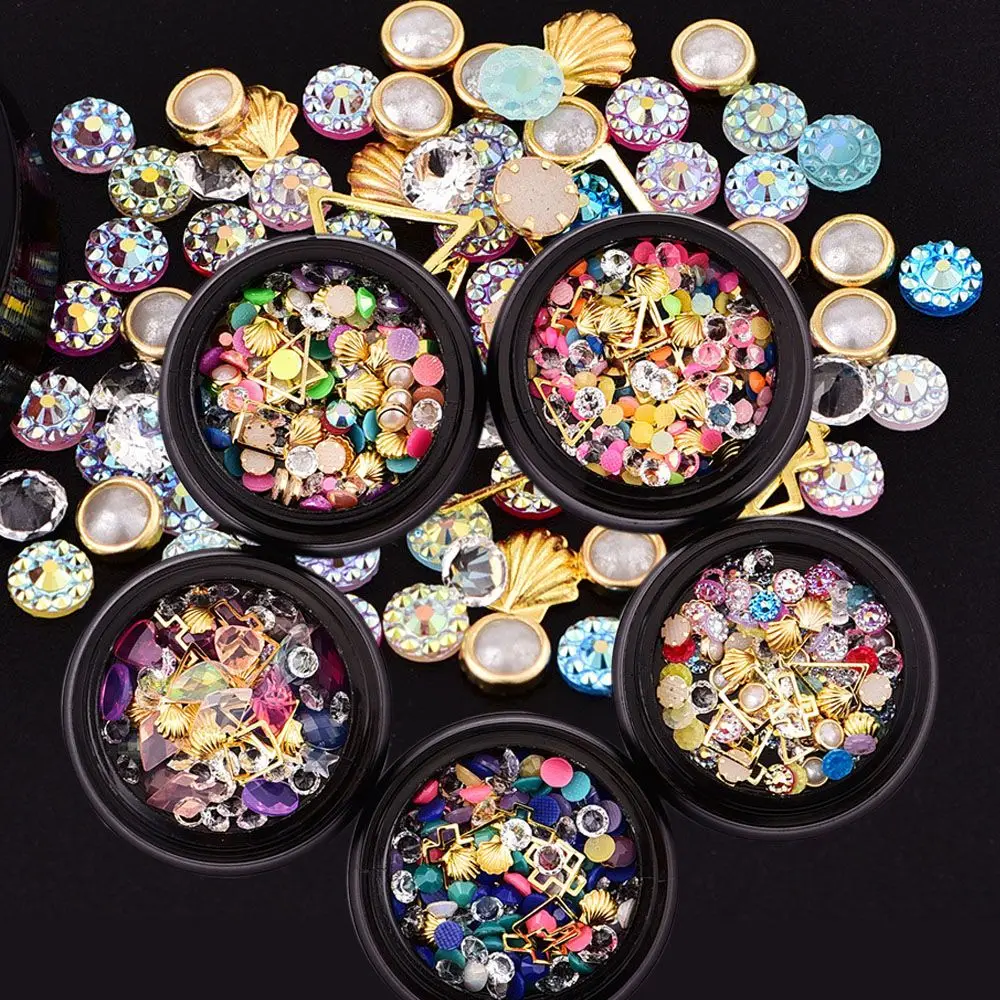 

1 Box New Arrival Mixed Pattern 3D Nail Crystals Rhinestones Glitters Diamonds DIY Nail Art Manicure Decor Decoration Tools