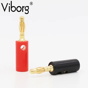 

8pcs 4mm Audio Speaker Wire Cable Screw Gold Plated Banana Plug jack Connectors Banana Plug