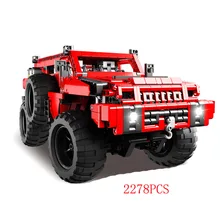 2278 шт. Горячие техник техники 4x4 дистанционного управления Автомобили кирпичи красный снег беговых 4WD Moc строительные блок RC игрушки