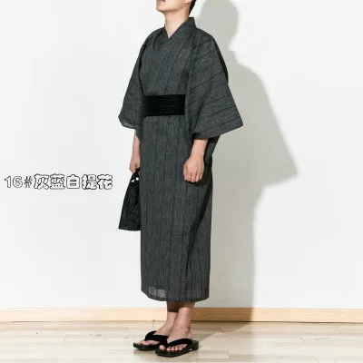3 шт./компл. кимоно пижамы Япония кимоно халаты мужские хлопковый Халат мужской халат с Оби Летние пижамы набор A52802 - Цвет: 6