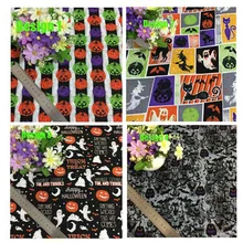 50x105 см, винтажное качество, на Хэллоуин, тыква, паук, призрак, сова, летучая мышь, принт с животными, хлопковая ткань, ткань, платье, скатерть, для дома, Deocr