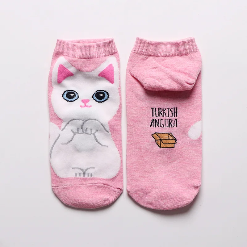 Cute Animal Japan Skarpetki Funny Socks Kawaii Cat Dog Sokken Art White Socks Women Novelty Harajuku Chaussette Femme