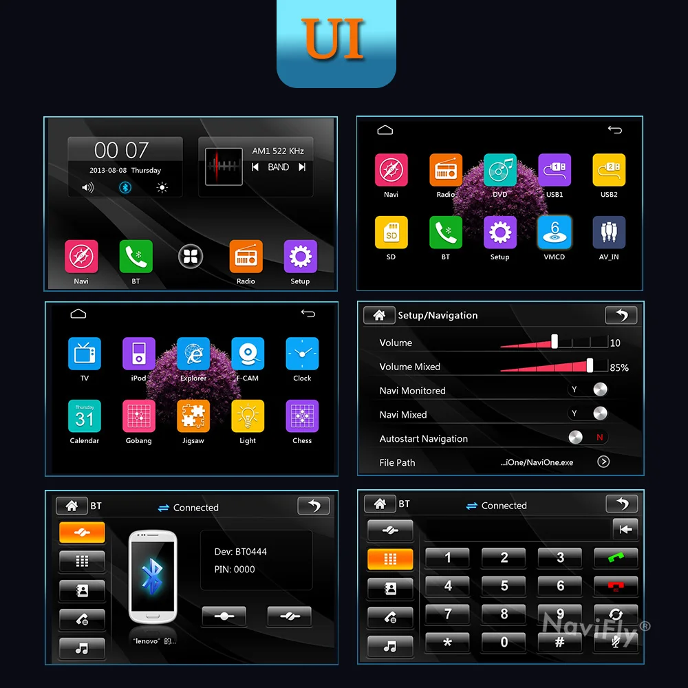 Clearance NaviFly 7 inch Car Multimedia Navigation System car DVD Player For SsangYong Kyron Actyon 2005-2013 GPS Radio Stereo 27