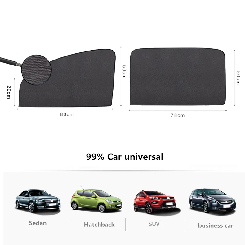 Summer Thickened Mesh Car Sun Shade Car Magnetic Curtain Sun Shade UV Protection Side Window Mesh Sun Visor