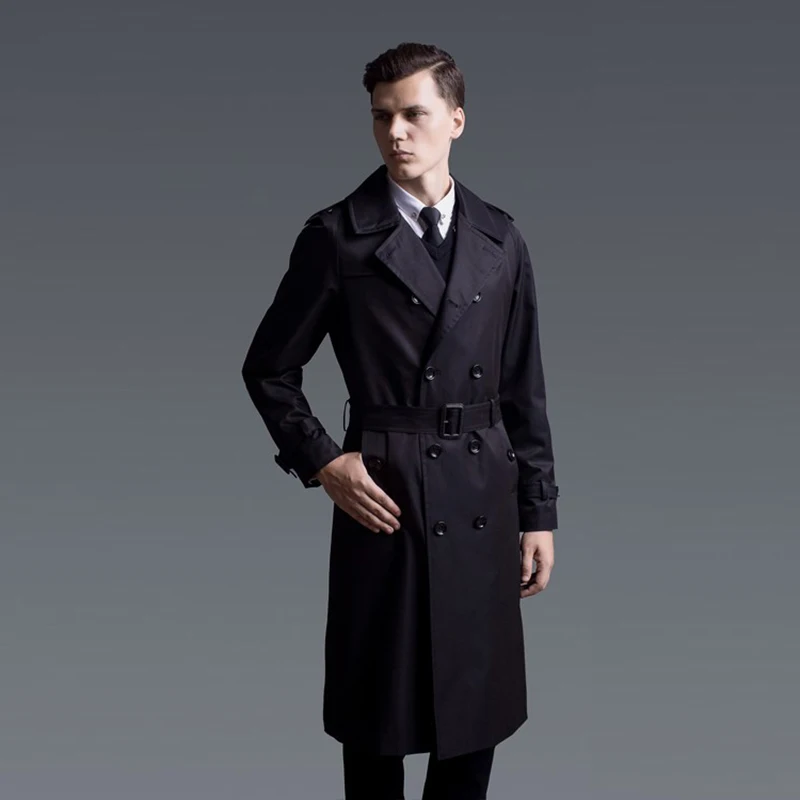 Plus Size Men Fashion Solid Casual Trench Autumn Double Breasted Work Business Windbreaker Belted Slim Fit Classic Trench Coat Plus Size Men Fashion Solid Casual Trench Autumn Double Breasted Work Business Windbreaker Belted Slim Fit Classic Trench Coat