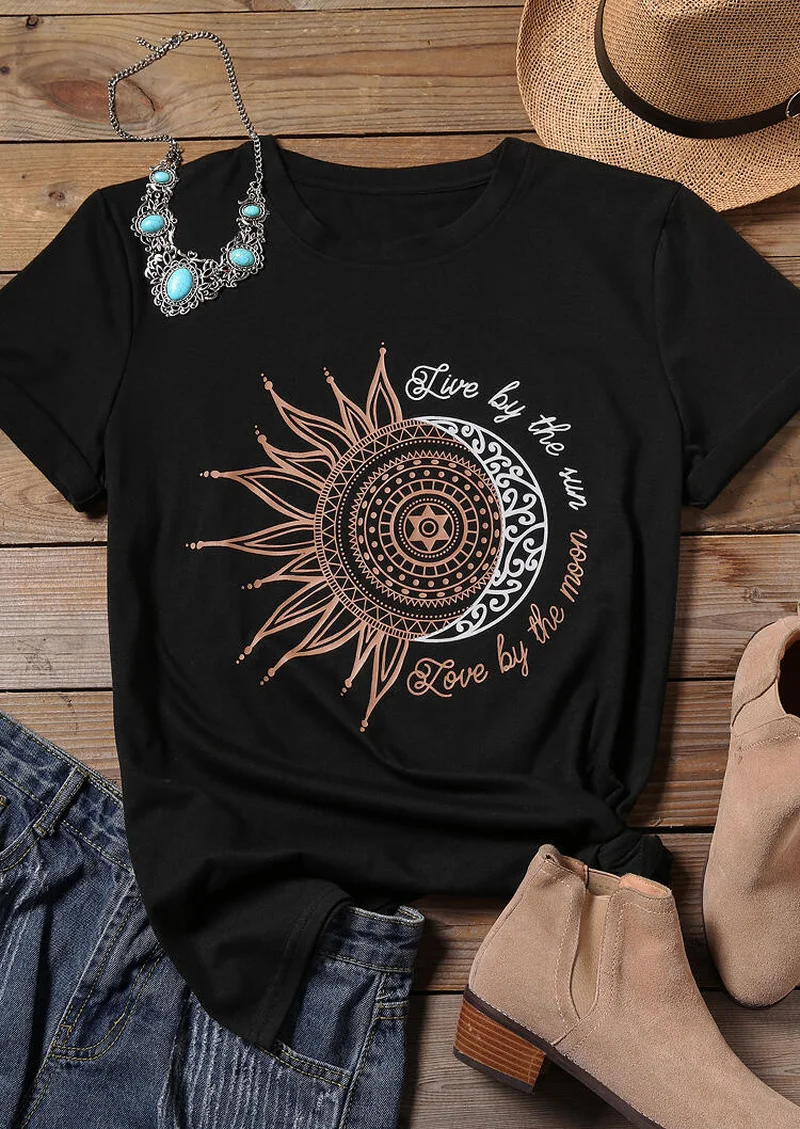 

Womens T Shirt Tops Tee Women New Black T-shirt Female Print O-Neck Tees Fashion Femme T Shirt Casual Tops Tee Vintage