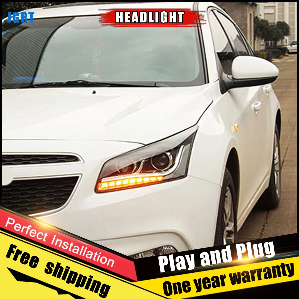 2 шт. автомобильный стиль светодиодный фары для Chevrolet Cruze для Cruze Головной фонарь светодиодный объектив двойной луч H7 HID Xenon bi xenon объектив